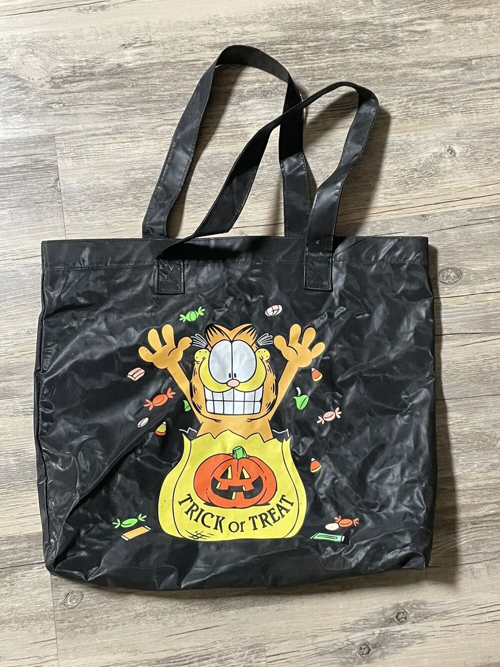 Garfield Trick Or Treat Bag Tote Black Halloween Candy Jack-o-lantern 🎃 🐈‍⬛ 🍭